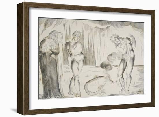 The Circle of the Thieves: Buoso Donati Attacked by the Serpent-William Blake-Framed Giclee Print