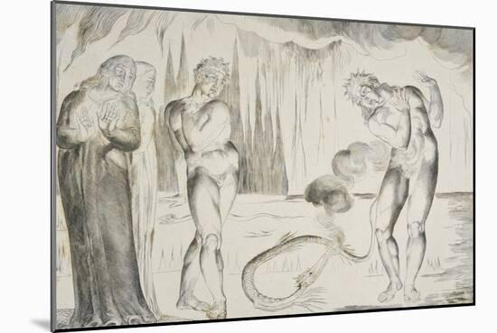 The Circle of the Thieves: Buoso Donati Attacked by the Serpent-William Blake-Mounted Giclee Print