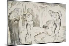 The Circle of the Thieves: Buoso Donati Attacked by the Serpent-William Blake-Mounted Giclee Print