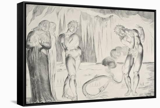 The Circle of Thieves: Buoso Donati Attacked by the Serpent-William Blake-Framed Stretched Canvas