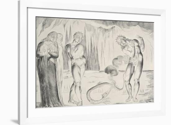 The Circle of Thieves: Buoso Donati Attacked by the Serpent-William Blake-Framed Giclee Print