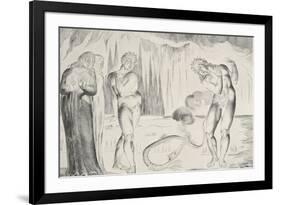 The Circle of Thieves: Buoso Donati Attacked by the Serpent-William Blake-Framed Giclee Print