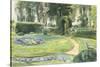The Circular Flower Bed in the Garden, 1923-Max Liebermann-Stretched Canvas