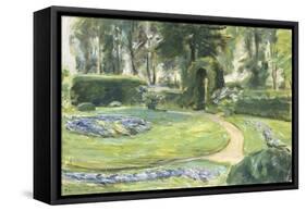 The Circular Flower Bed in the Garden, 1923-Max Liebermann-Framed Stretched Canvas