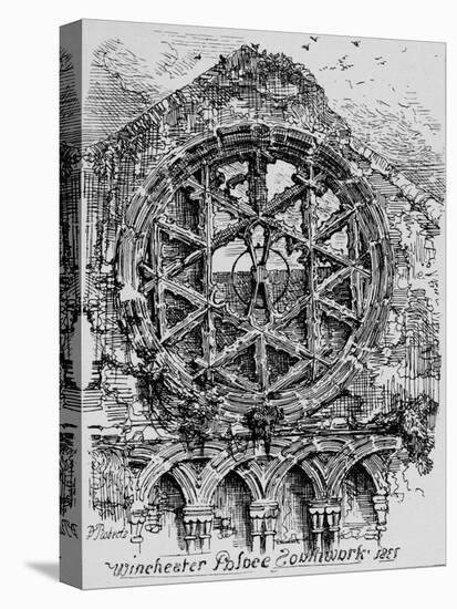 The Circular Window of the Hall of Winchester House (Winchester Palace), Southwark, 1835, (1912)-David Roberts-Stretched Canvas