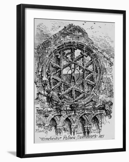 The Circular Window of the Hall of Winchester House (Winchester Palace), Southwark, 1835, (1912)-David Roberts-Framed Giclee Print
