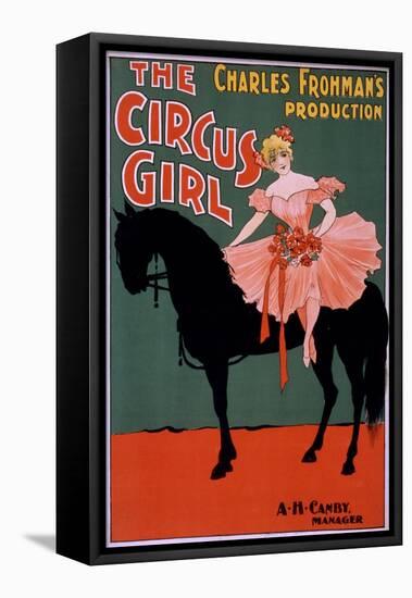 The Circus Girl - Woman on Horse Theatrical Poster-Lantern Press-Framed Stretched Canvas