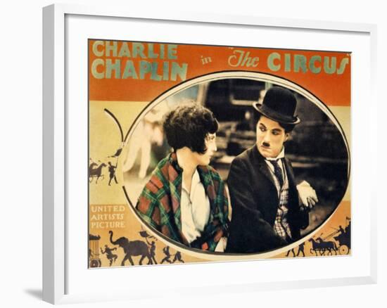 THE CIRCUS, Merna Kennedy, Charlie Chaplin, poster art,  1928-null-Framed Art Print