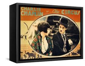 THE CIRCUS, Merna Kennedy, Charlie Chaplin, poster art,  1928-null-Framed Stretched Canvas