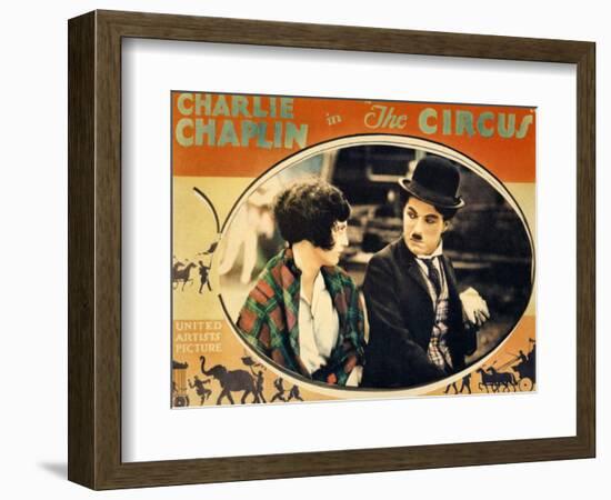 THE CIRCUS, Merna Kennedy, Charlie Chaplin, poster art,  1928-null-Framed Art Print