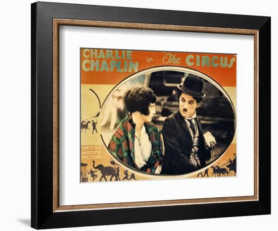 THE CIRCUS, Merna Kennedy, Charlie Chaplin, poster art,  1928-null-Framed Art Print