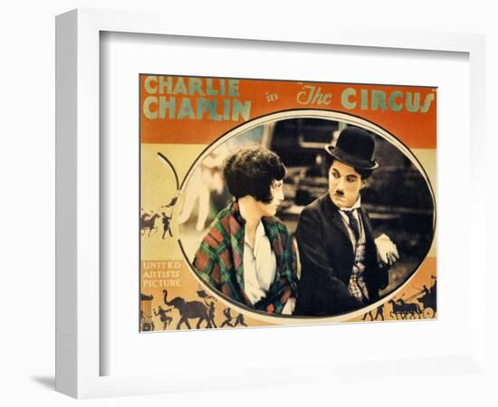 THE CIRCUS, Merna Kennedy, Charlie Chaplin, poster art,  1928-null-Framed Art Print