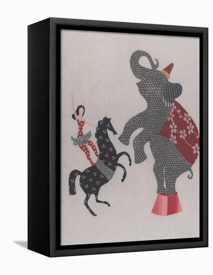The Circus; the Elephant, Pony and the Acrobat-Susie Jenkin Pearce-Framed Stretched Canvas
