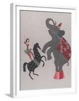 The Circus; the Elephant, Pony and the Acrobat-Susie Jenkin Pearce-Framed Photo