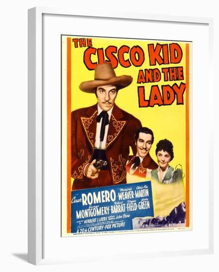 The Cisco Kid and the Lady, Cesar Romero, Marjorie Weaver on Midget Window Card, 1939-null-Framed Photo