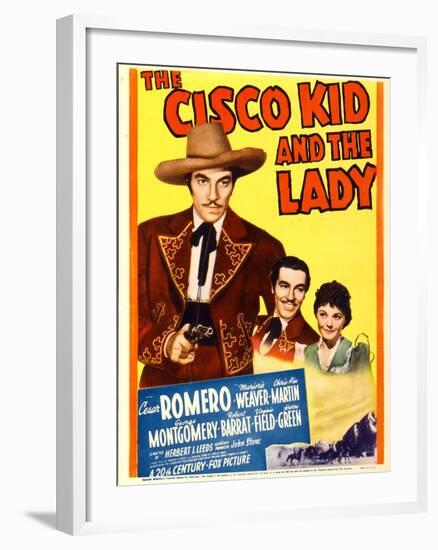 The Cisco Kid and the Lady, Cesar Romero, Marjorie Weaver on Midget Window Card, 1939-null-Framed Photo