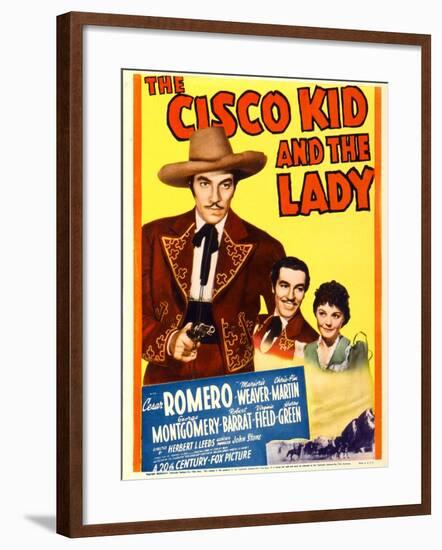 The Cisco Kid and the Lady, Cesar Romero, Marjorie Weaver on Midget Window Card, 1939-null-Framed Photo