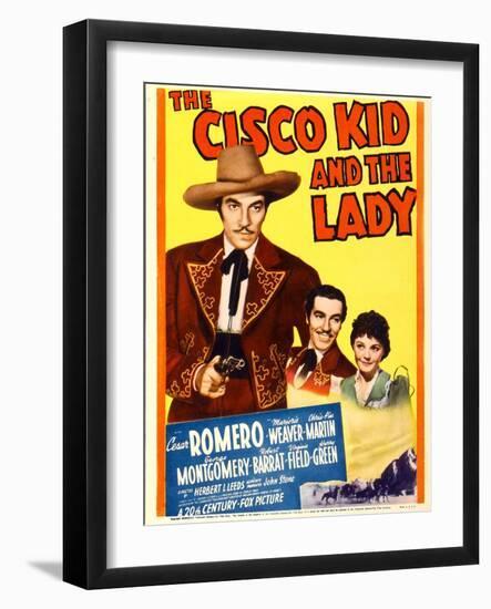 The Cisco Kid and the Lady, Cesar Romero, Marjorie Weaver on Midget Window Card, 1939-null-Framed Photo