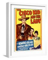 The Cisco Kid and the Lady, Cesar Romero, Marjorie Weaver on Midget Window Card, 1939-null-Framed Photo