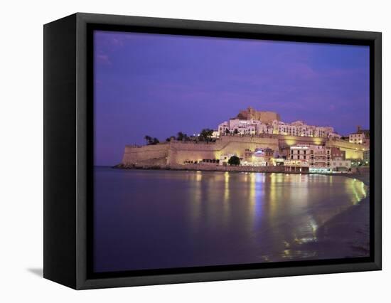 The Citadel by Night, Peniscola, Costa Del Azahar, Valencia, Spain, Mediterranean-Ruth Tomlinson-Framed Stretched Canvas