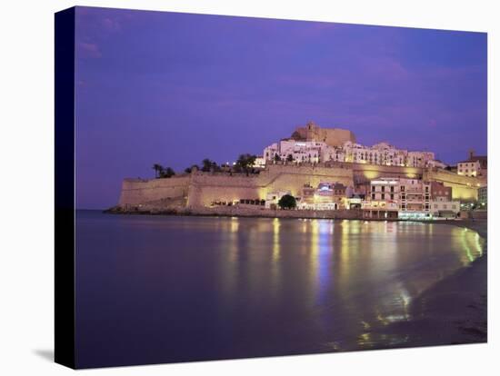 The Citadel by Night, Peniscola, Costa Del Azahar, Valencia, Spain, Mediterranean-Ruth Tomlinson-Stretched Canvas