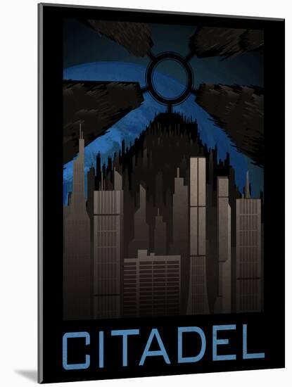 The Citadel Retro Travel-null-Mounted Poster
