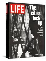 The Cities Lock Up, Woman at Gated Window, November 19, 1971-John Loengard-Stretched Canvas