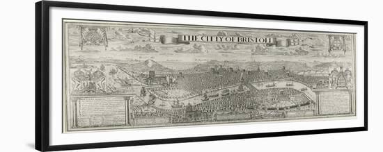 "The Citty of Bristoll", Perspective View by James Millerd, Pub.1673-null-Framed Giclee Print