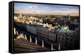 The City from St. Mary's Tower, Oxford, Oxfordshire, England, United Kingdom-Julia Bayne-Framed Stretched Canvas