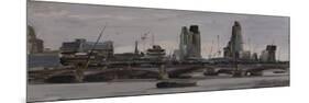 The City from Waterloo Bridge, Stormy Skies, February-Tom Hughes-Mounted Giclee Print