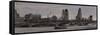 The City from Waterloo Bridge, Stormy Skies, February-Tom Hughes-Framed Stretched Canvas