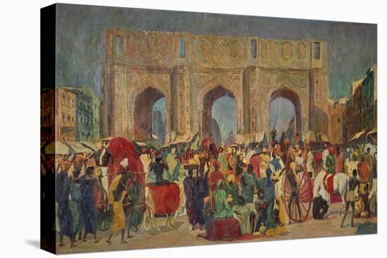 The City-Gate of Jaipur-Paul Burckhardt-Stretched Canvas