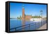 The City Hall and Riddarfjarden, Kungsholmen, Stockholm, Sweden, Scandinavia, Europe-Frank Fell-Framed Stretched Canvas