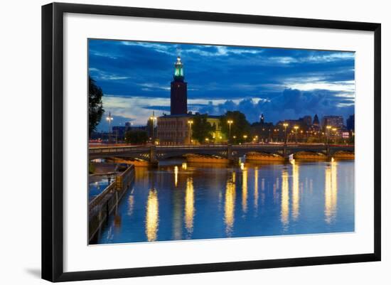 The City Hall at Night, Kungsholmen, Stockholm, Sweden, Scandinavia, Europe-Frank Fell-Framed Photographic Print