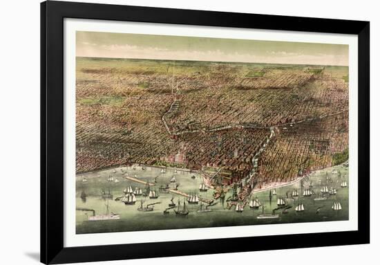 The City of Chicago, Circa 1892, USA, America-Currier & Ives-Framed Giclee Print