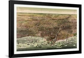 The City of Chicago, Circa 1892, USA, America-Currier & Ives-Framed Giclee Print