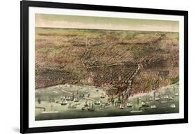 The City of Chicago, Circa 1892, USA, America-Currier & Ives-Framed Giclee Print