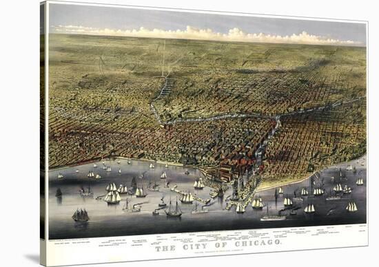 The City of Chicago, Illinois, 1874-Parsons and Atwater-Stretched Canvas