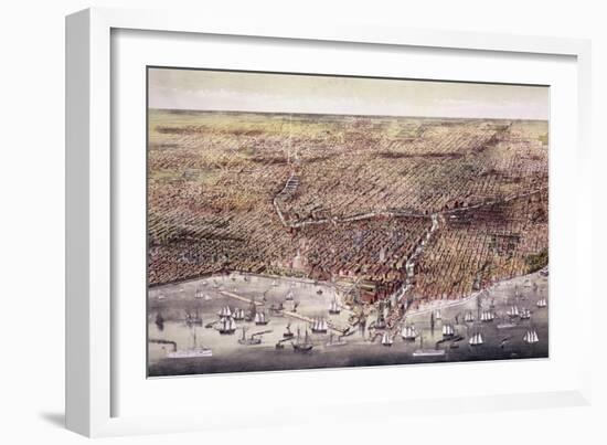 The City of Chicago-Currier & Ives-Framed Giclee Print