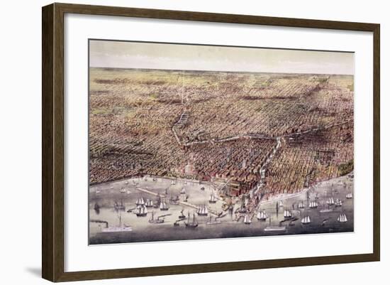 The City of Chicago-Currier & Ives-Framed Giclee Print