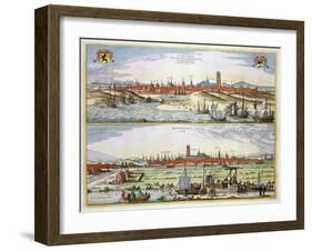 The City of Dunkirk During the Spanish Occupation, Published in Amsterdam, 1649-Joan Blaeu-Framed Giclee Print