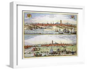 The City of Dunkirk During the Spanish Occupation, Published in Amsterdam, 1649-Joan Blaeu-Framed Giclee Print