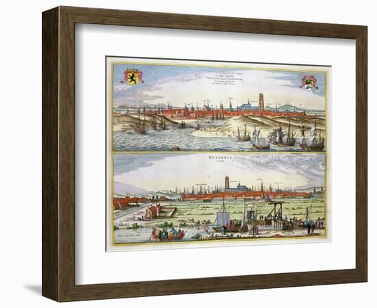 The City of Dunkirk During the Spanish Occupation, Published in Amsterdam, 1649-Joan Blaeu-Framed Giclee Print