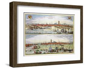 The City of Dunkirk During the Spanish Occupation, Published in Amsterdam, 1649-Joan Blaeu-Framed Giclee Print