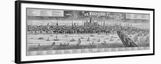 The City of London and the River Thames, 1710-Friedrich Bernhard Werner-Framed Premium Giclee Print