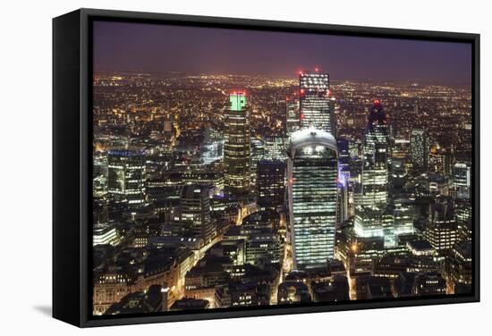 The City of London Seen from the Viewing Gallery of the Shard.-David Bank-Framed Stretched Canvas