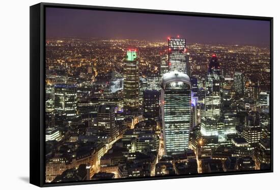 The City of London Seen from the Viewing Gallery of the Shard.-David Bank-Framed Stretched Canvas