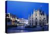 The City of Milan, the Huge Duomo Cathedral and the Centre of the City-David Churchill-Stretched Canvas