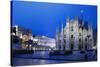 The City of Milan, the Huge Duomo Cathedral and the Centre of the City-David Churchill-Stretched Canvas