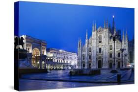 The City of Milan, the Huge Duomo Cathedral and the Centre of the City-David Churchill-Stretched Canvas